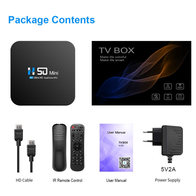 H50 Mini 4K Smart Network TV Box, Android 10.0, RK3318 Quad Core, 2GB+32GB, AU Plug - Consumer Electronics by buy2fix | Online Shopping UK | buy2fix