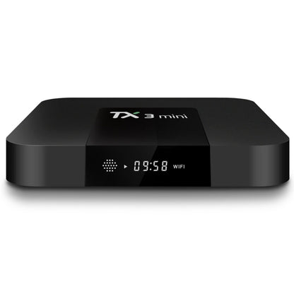 TX3 Mini 4K*2K Display HD Smart TV BOX Player with Remote Controller, Android 7.1 OS Amlogic S905W up to 2.0 GHz, Quad core ARM Cortex-A53, RAM: 2GB DDR3, ROM: 16GB, Supports WiFi & TF & AV In & DC In, UK Plug(Black) - Consumer Electronics by buy2fix | Online Shopping UK | buy2fix