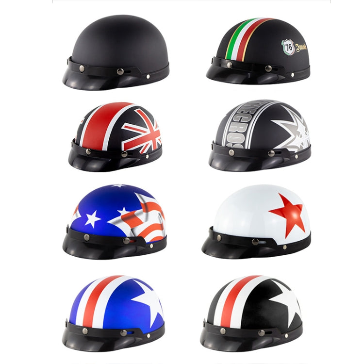 Soman Electromobile Motorcycle Half Face Helmet Retro Harley Helmet with Goggles(Matte Black UK Flag) -  by SOMAN | Online Shopping UK | buy2fix