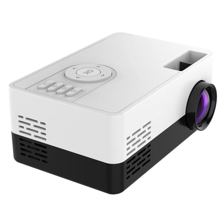 J15 1920 x 1080P HD Household Mini LED Projector with Tripod Mount Support AV / HDMI x 1 / USB x1 / TF x 1, Plug Type:AU Plug(Black White) - Mini Projector by buy2fix | Online Shopping UK | buy2fix