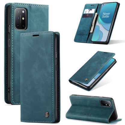 For OnePlus 8T CaseMe-013 Multifunctional Retro Frosted Horizontal Flip Leather Case with Card Slot & Holder & Wallet(Blue) - OnePlus Cases by CaseMe | Online Shopping UK | buy2fix