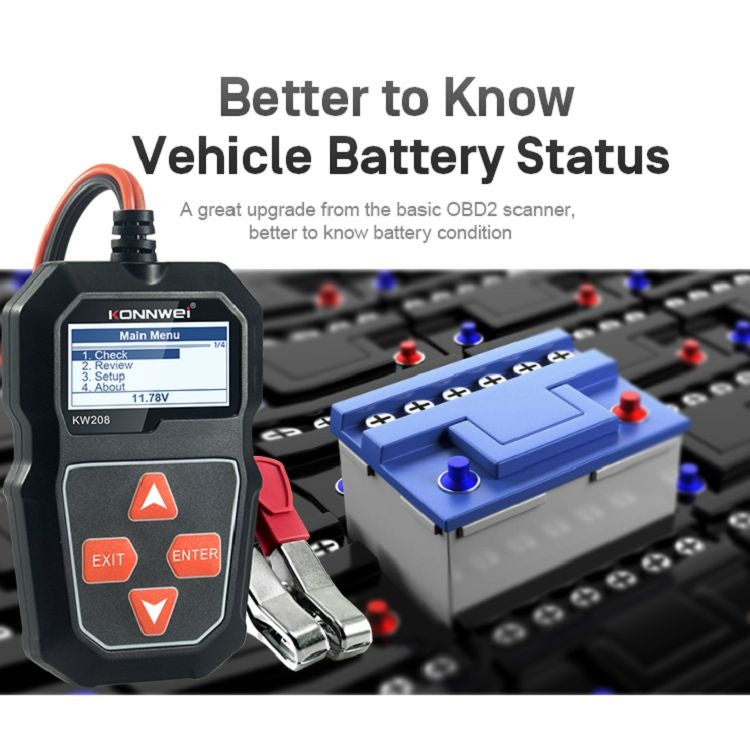 KONNWEI KW208 Car TFT Color Screen Battery Tester Support 8 Languages - In Car by KONNWEI | Online Shopping UK | buy2fix