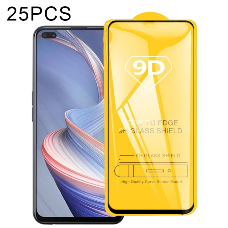 For OPPO Reno4 Z 5G 25 PCS 9D Full Glue Full Screen Tempered Glass Film - OPPO Tempered Glass by imak | Online Shopping UK | buy2fix