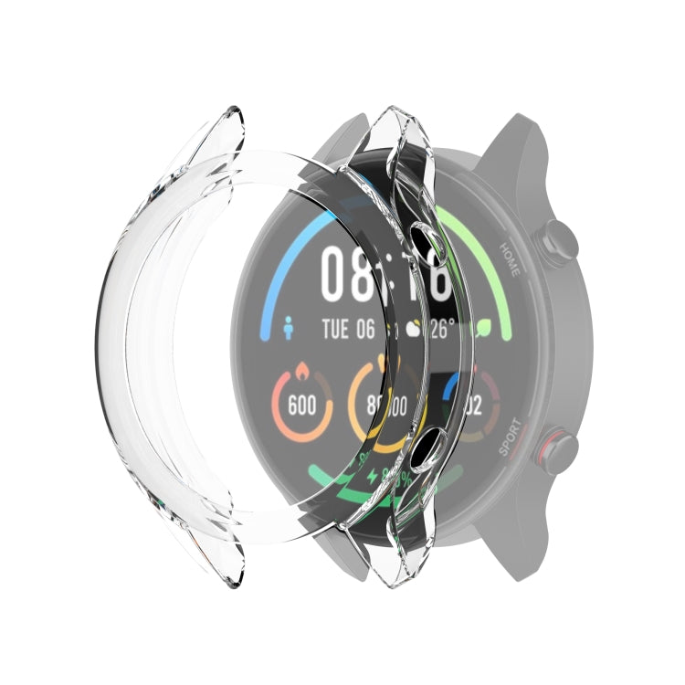 For Xiaomi Watch Color Sport Half Coverage Hollowed TPU Protective Case(Transparent White) - Smart Wear by buy2fix | Online Shopping UK | buy2fix