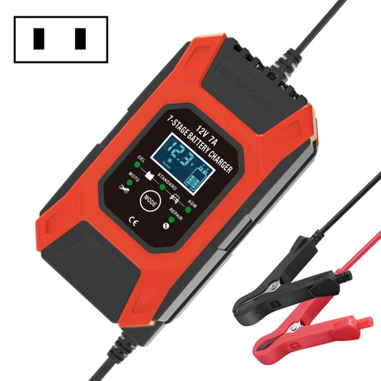 FOXSUR Car / Motorcycle Repair Charger 12V 7A 7-stage + Multi-battery Mode Lead-acid Battery Charger, Plug Type:JP Plug(Red) - In Car by FOXSUR | Online Shopping UK | buy2fix