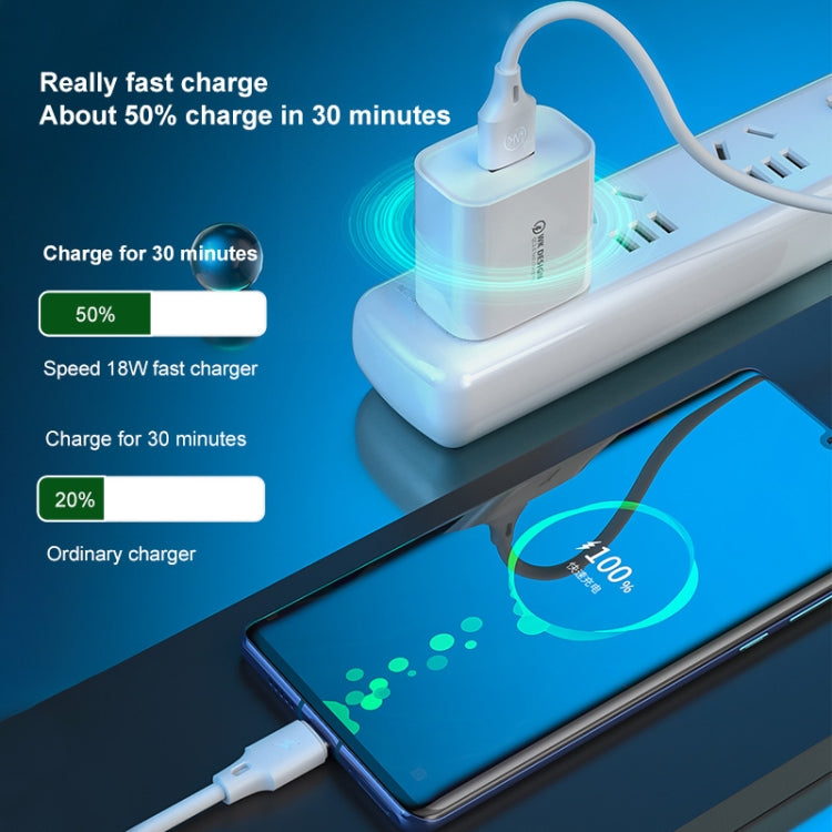 WK WP-U57 Max 18W Maxspeed QC3.0 Fast Charger + USB to Type-C / USB-C Data Cable, Plug Type:US Plug - Apple Accessories by WK | Online Shopping UK | buy2fix