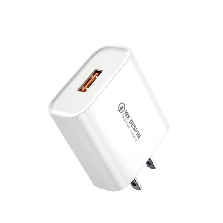 WK WP-U57 Max 18W Maxspeed QC3.0 Fast Charger + USB to 8 Pin Data Cable, Plug Type:US Plug - Apple Accessories by WK | Online Shopping UK | buy2fix