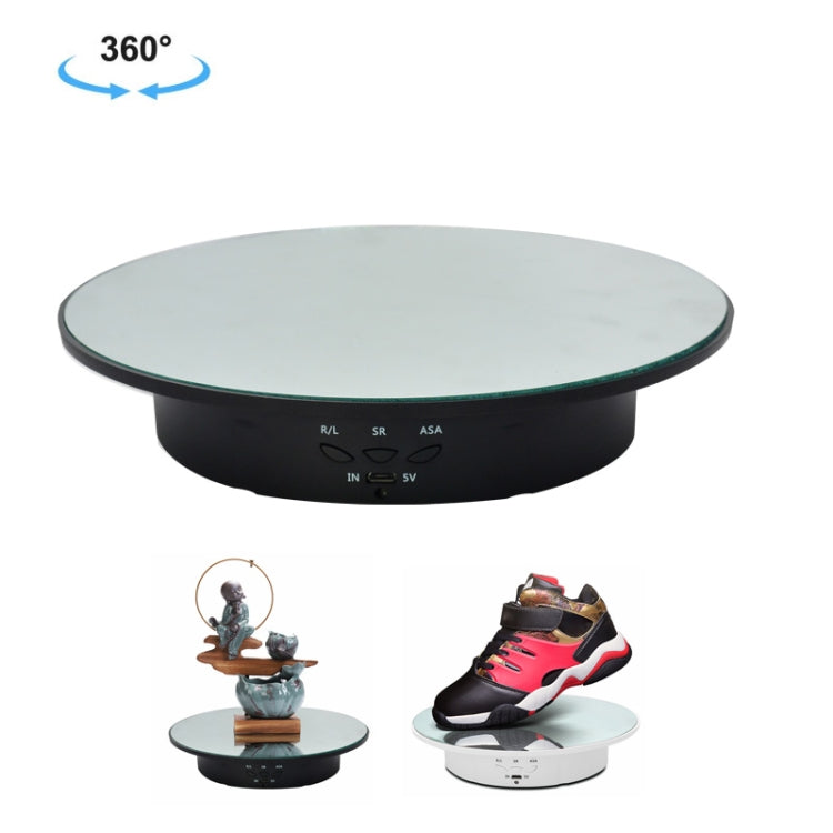 20cm USB Electric Rotating Turntable Display Stand Video Shooting Props Turntable for Photography, Load: 8kg(Black Mirror) - Camera Accessories by buy2fix | Online Shopping UK | buy2fix