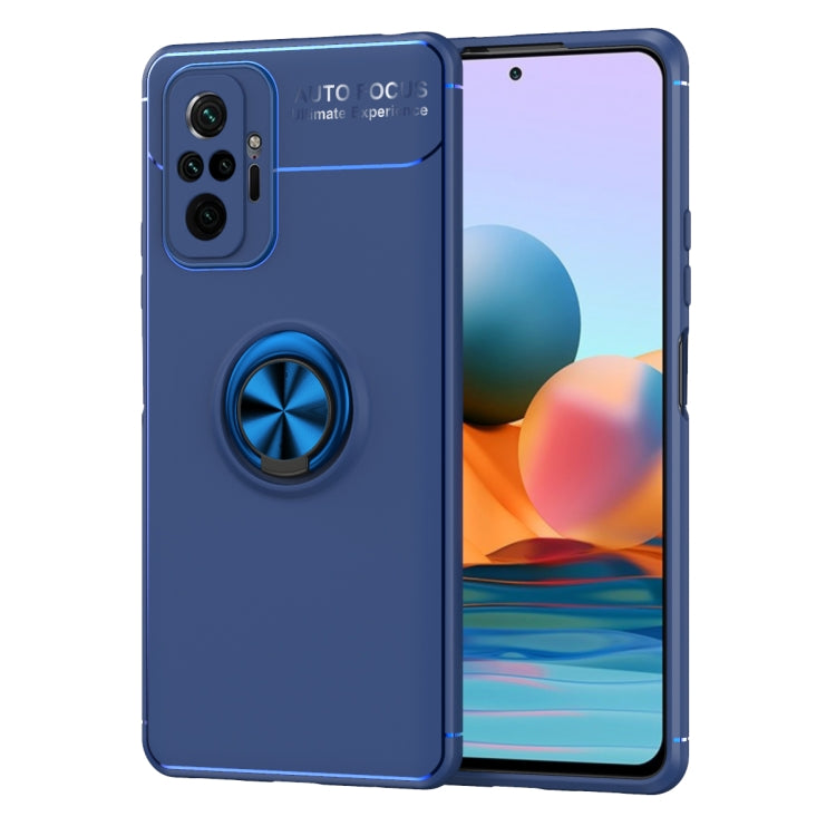 For Xiaomi Redmi Note 10 Pro Metal Ring Holder 360 Degree Rotating TPU Case(Blue+Blue) - Xiaomi Cases by buy2fix | Online Shopping UK | buy2fix