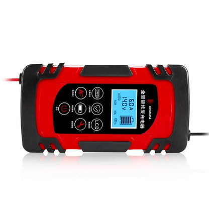 DEMUDA DC-80 Car Battery Charger 12V/24V Intelligent Pulse Repair Type Lead-acid Battery, Plug Type:EU Plug(Red) - In Car by buy2fix | Online Shopping UK | buy2fix