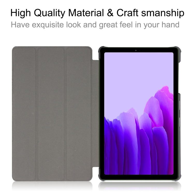 For Samsung Galaxy Tab A7 Lite T225 Custer Pattern Pure Color Horizontal Flip Leather Case with Three-folding Holder(Purple) - Samsung Accessories by buy2fix | Online Shopping UK | buy2fix