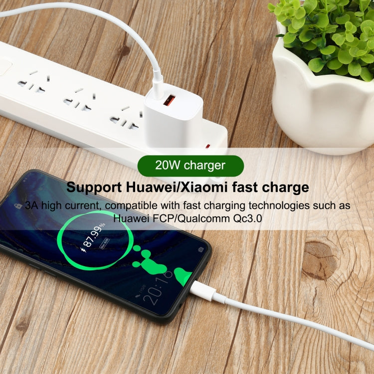 U087 20W USB-C / Type-C + USB Ports Charger with 100W Type-C to Type-C Fast Charging Cable 2m, US Plug - Mobile Accessories by buy2fix | Online Shopping UK | buy2fix