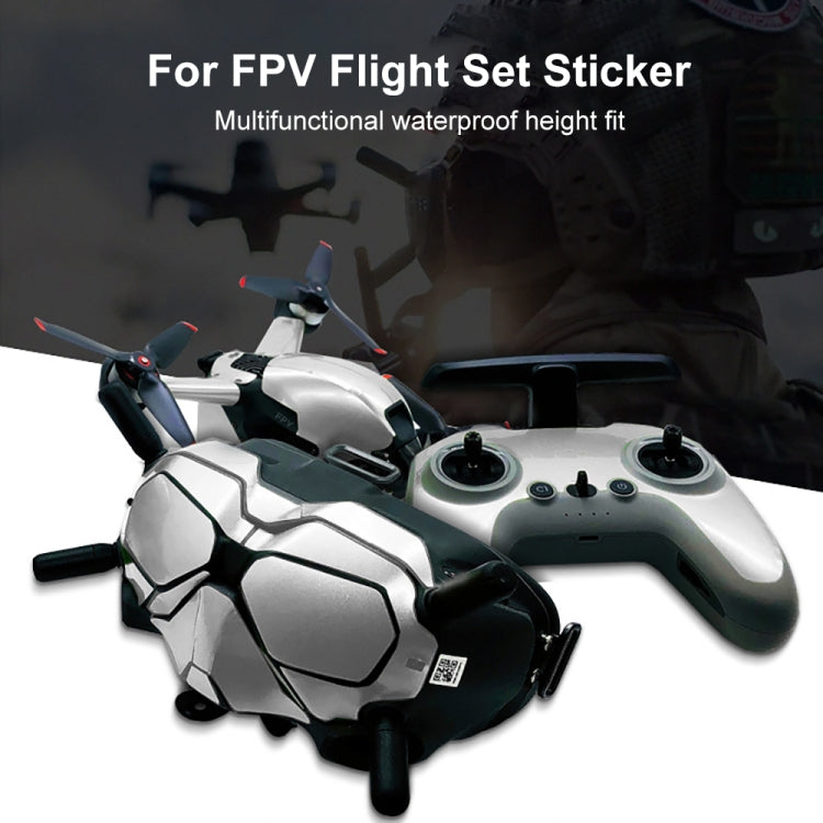 FPV-TZ-SF 4 in 1 Waterproof Anti-Scratch Decal Skin Wrap Stickers Personalized Film Kits for DJI FPV Drone & Goggles V2 & Remote Control & Rocker(Fluorescent Green) - DJI & GoPro Accessories by buy2fix | Online Shopping UK | buy2fix