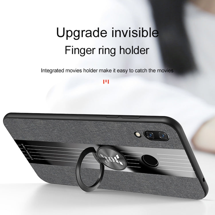 For Huawei nova 3i XINLI Stitching Cloth Textue Shockproof TPU Protective Case with Ring Holder(Grey) - Huawei Cases by XINLI | Online Shopping UK | buy2fix