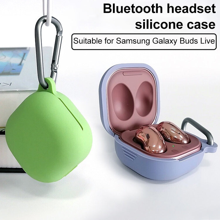 For Samsung Galaxy Buds Live / Pro Bluetooth Earphone Silicone Protective Case with Hook(Matcha) - Samsung Earphone Case by buy2fix | Online Shopping UK | buy2fix