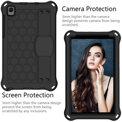 For Samsung Galaxy Tab A7 Lite 8.7 (2021) T220/T225 Honeycomb Design EVA + PC Four Corner Shockproof Protective Case with Strap(Black+Black) - Samsung Accessories by buy2fix | Online Shopping UK | buy2fix