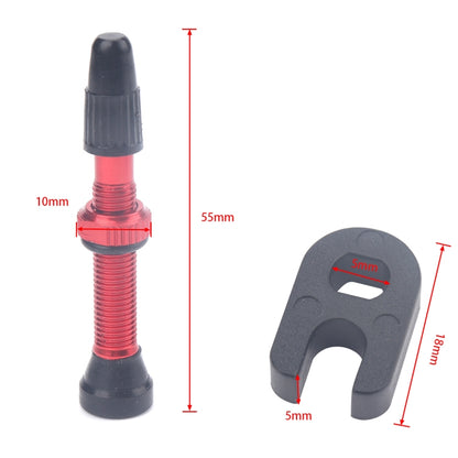 A5591 2 PCS 40mm Red French Tubeless Valve Core with A-type Wrench for Road Bike - Outdoor & Sports by buy2fix | Online Shopping UK | buy2fix