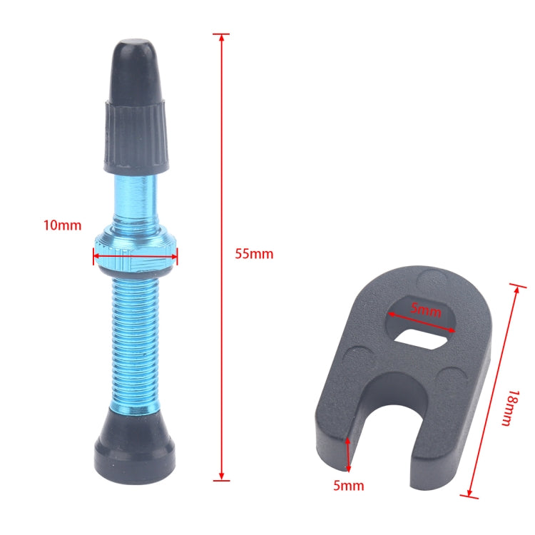 A5594 2 PCS 40mm Blue French Tubeless Valve Core with A-type Wrench for Road Bike - Outdoor & Sports by buy2fix | Online Shopping UK | buy2fix