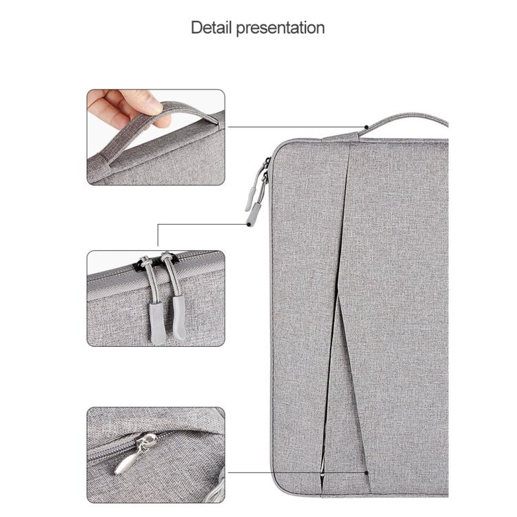 ND01DS Polyester Notebook Laptop Liner Bag with Small Bag, Size:14.1-15.4 inch(Hemp Grey) - 15 inch by buy2fix | Online Shopping UK | buy2fix