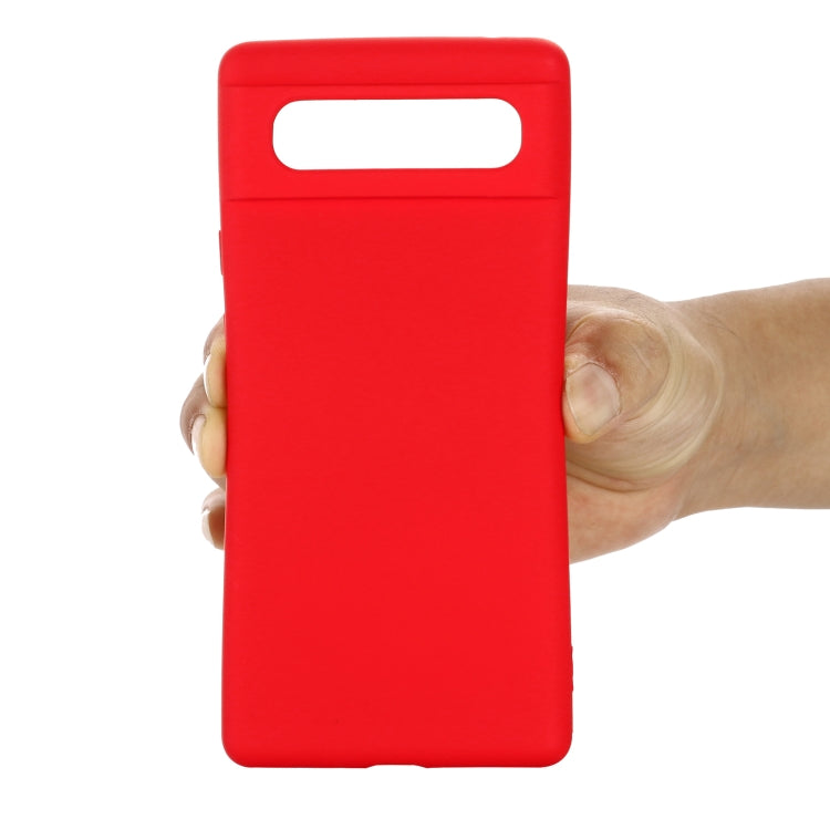 For Google Pixel 6 Pure Color Liquid Silicone Shockproof Full Coverage Case(Red) - Google Cases by buy2fix | Online Shopping UK | buy2fix