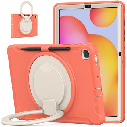 Shockproof TPU + PC Protective Case with 360 Degree Rotation Foldable Handle Grip Holder & Pen Slot For Samsung Galaxy Tab S6 Lite 10.4 inch P610(Living Coral) - Tab S6 Lite P610 / P615 by buy2fix | Online Shopping UK | buy2fix