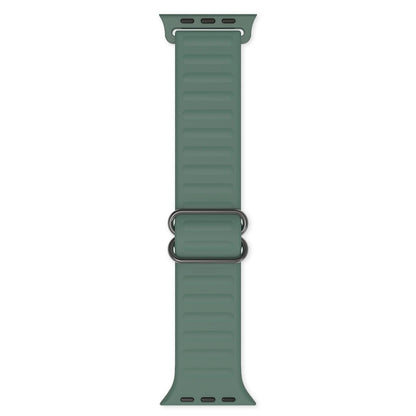 Japanese Word Buckle Silicone Watch Band For Apple Watch Ultra 49mm&Watch Ultra 2 49mm / Series 9&8&7 45mm / SE 3&SE 2&6&SE&5&4 44mm / 3&2&1 42mm(Pine Needle Green) - Watch Bands by buy2fix | Online Shopping UK | buy2fix