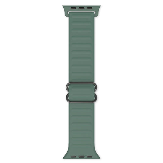 Japanese Word Buckle Silicone Watch Band For Apple Watch Series 9&8&7 41mm / SE 3&SE 2&6&SE&5&4 40mm / 3&2&1 38mm(Pine Needle Green) - Watch Bands by buy2fix | Online Shopping UK | buy2fix