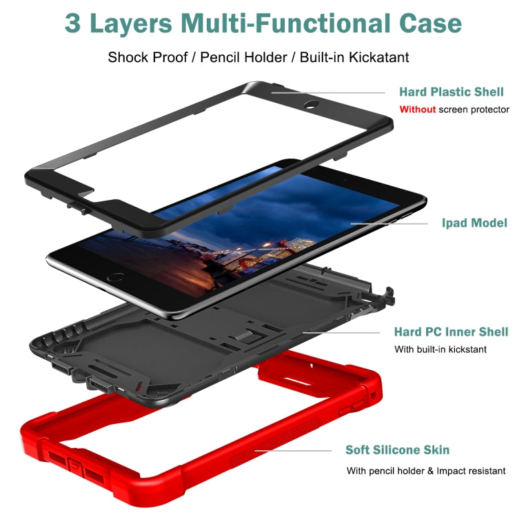 Silicone + PC Shockproof Protective Case with Holder For iPad mini (2019) / mini 4(Red + Black) - iPad mini (2019) / mini 5 Cases by buy2fix | Online Shopping UK | buy2fix