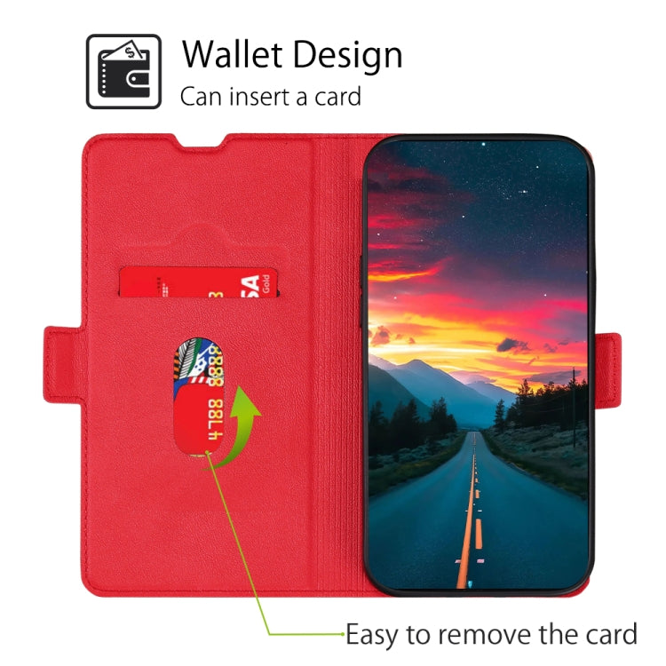 For iPhone XR Ultra-thin Voltage Side Buckle PU + TPU Horizontal Flip Leather Case with Holder & Card Slot(Red) - More iPhone Cases by buy2fix | Online Shopping UK | buy2fix