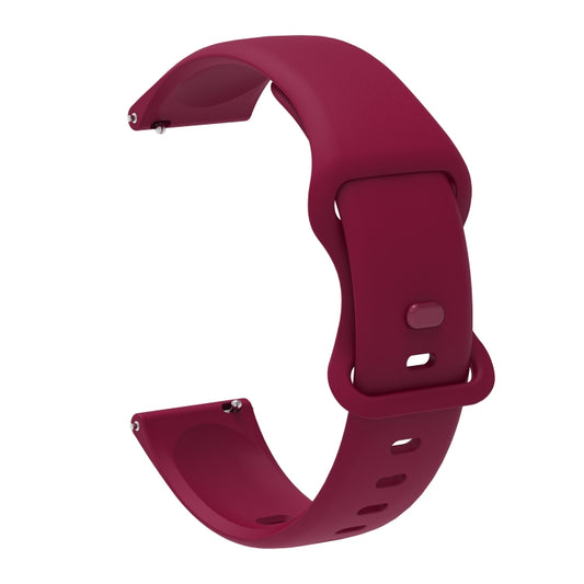 22mm For Apex 46mm /  Apex Pro / Ticwatch Pro 3 Universal Inner Back Buckle Perforation Silicone Watch Band(Wine Red) - Watch Bands by buy2fix | Online Shopping UK | buy2fix