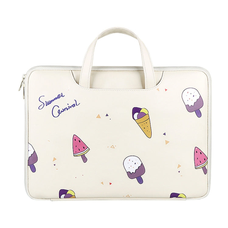 ST01KT Lightweight PU Printed Laptop Bag, Size:14.1-15.4 inch(Ice Cream) - 13.3 inch by buy2fix | Online Shopping UK | buy2fix