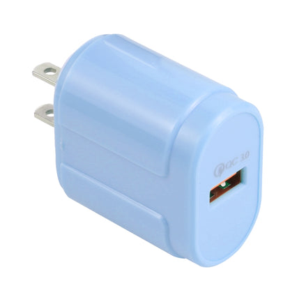 13-3 QC3.0 Single USB Interface Macarons Travel Charger, US Plug(Blue) - Mobile Accessories by buy2fix | Online Shopping UK | buy2fix