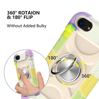 Shockproof Silicone + PC Protective Case with Dual-Ring Holder For iPhone 6/6s/7/8/SE 2022 / SE 2020(Colorful Beige) - iPhone SE 2022 / 2020 / 8 / 7 Cases by buy2fix | Online Shopping UK | buy2fix