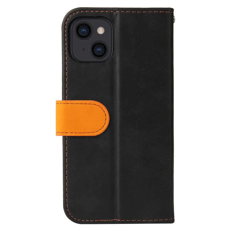 For iPhone 13 Business Stitching-Color Horizontal Flip PU Leather Case with Holder & Card Slots & Photo Frame (Orange) - iPhone 13 Cases by buy2fix | Online Shopping UK | buy2fix