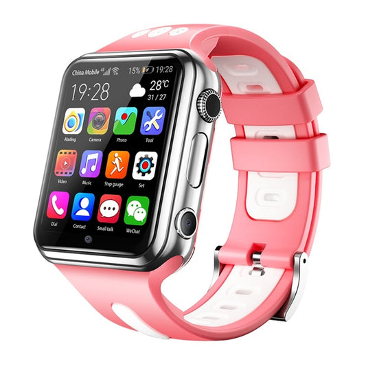 W5 1.54 inch Full-fit Screen Dual Cameras Smart Phone Watch, Support SIM Card / GPS Tracking / Real-time Trajectory / Temperature Monitoring, 2GB+16GB(Silver Pink) - Smart Wear by buy2fix | Online Shopping UK | buy2fix
