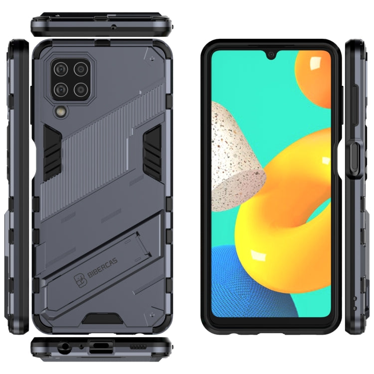 For Samsung Galaxy M32 Punk Armor 2 in 1 PC + TPU Shockproof Case with Invisible Holder(Grey) - Galaxy Phone Cases by buy2fix | Online Shopping UK | buy2fix