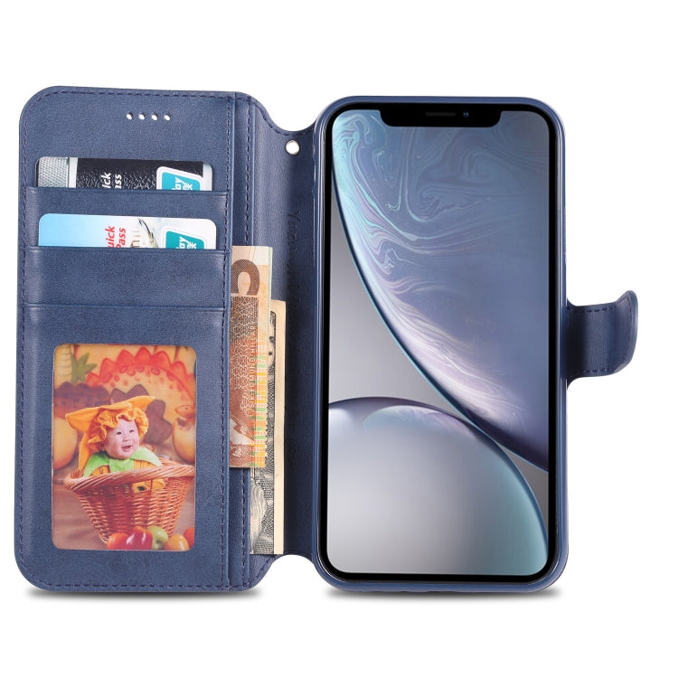 For iPhone XR AZNS Calf Texture Magnetic Horizontal Flip PU Leather Case with Holder & Card Slots & Photo Frame(Blue) - More iPhone Cases by AZNS | Online Shopping UK | buy2fix