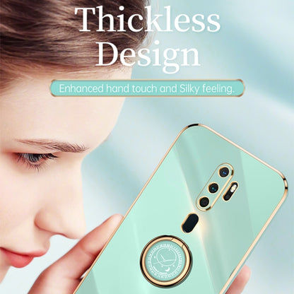 For OPPO A9 2020 / A11x XINLI Straight Edge 6D Electroplate TPU Phone Case with Ring Holder(Mint Green) - OPPO Cases by XINLI | Online Shopping UK | buy2fix