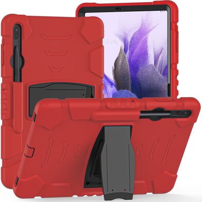 For Samsung Galaxy Tab S7+/ Tab S7 FE / Tab S8+ 3-Layer Protection Screen Frame + PC + Silicone Combination Case with Holder(Red+Black) - Other Galaxy Tab PC by buy2fix | Online Shopping UK | buy2fix