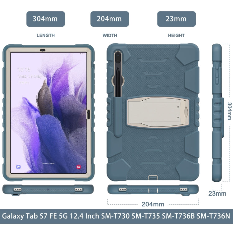 For Samsung Galaxy Tab S7+/ Tab S7 FE / Tab S8+ 3-Layer Protection Screen Frame + PC + Silicone Combination Case with Holder(Cornflower Blue) - Other Galaxy Tab PC by buy2fix | Online Shopping UK | buy2fix