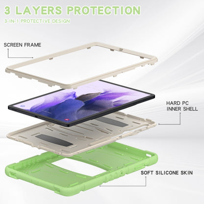 For Samsung Galaxy Tab S7+/ Tab S7 FE / Tab S8+ 3-Layer Protection Screen Frame + PC + Silicone Combination Case with Holder(Matcha Green) - Other Galaxy Tab PC by buy2fix | Online Shopping UK | buy2fix