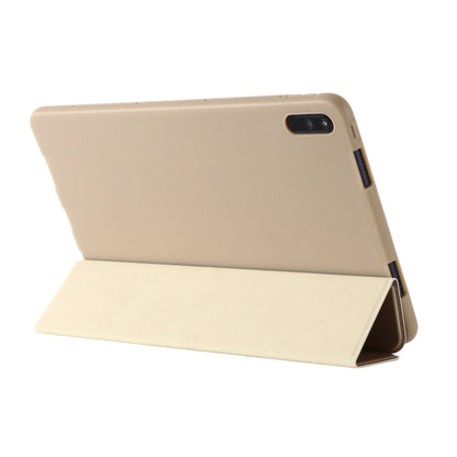 For Huawei MatePad 11 (2021) GEBEI Shockproof Horizontal Flip Leather Case with Three-folding Holder(Gold) - Huawei by GEBEI | Online Shopping UK | buy2fix