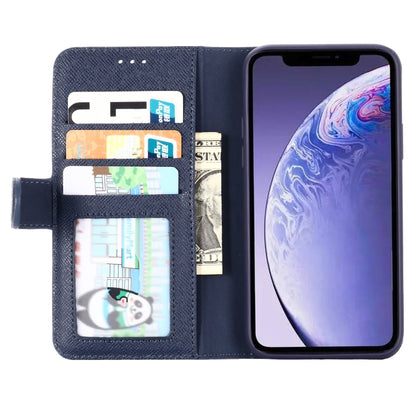 For iPhone 11 Pro Max GEBEI Top-grain Leather Horizontal Flip Protective Case with Holder & Card Slots & Wallet & Photo Frame(Blue) - iPhone 11 Pro Max Cases by GEBEI | Online Shopping UK | buy2fix