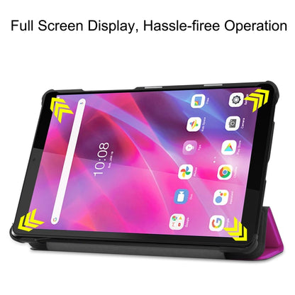 For Lenovo Tab M8 3rd Gen Custer Texture Horizontal Flip Leather Case with Three-folding Holder(Purple) - Mobile Accessories by buy2fix | Online Shopping UK | buy2fix