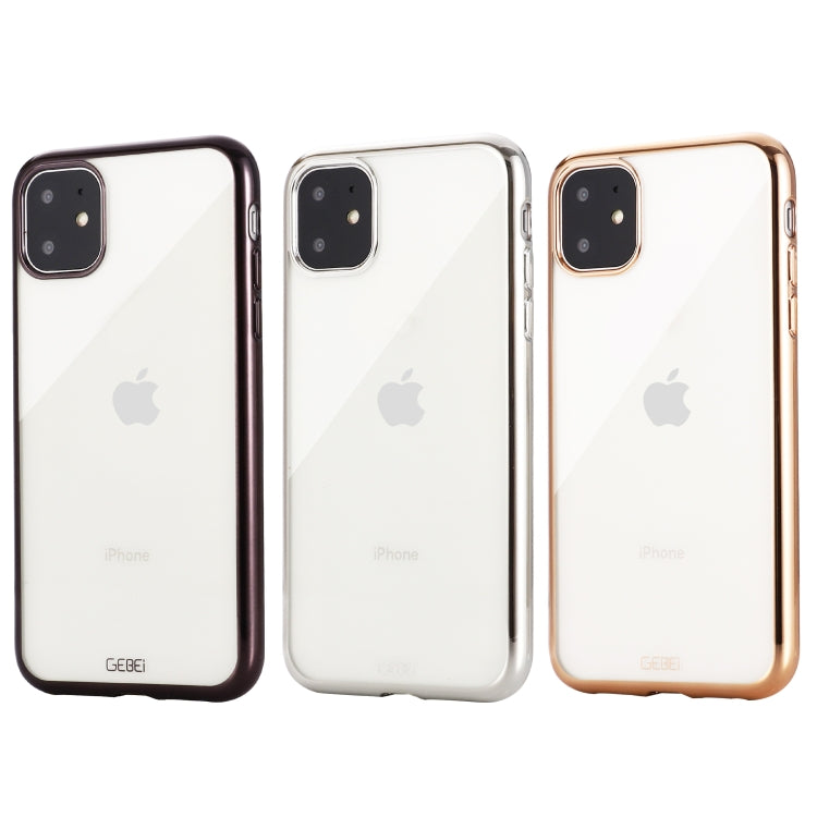 For iPhone 11 Pro Max GEBEI Plating TPU Shockproof Protective Case(Silver) - iPhone 11 Pro Max Cases by GEBEI | Online Shopping UK | buy2fix