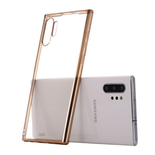 For Galaxy Note 10+ GEBEI Plating TPU Shockproof Protective Case(Gold) - Galaxy Phone Cases by GEBEI | Online Shopping UK | buy2fix