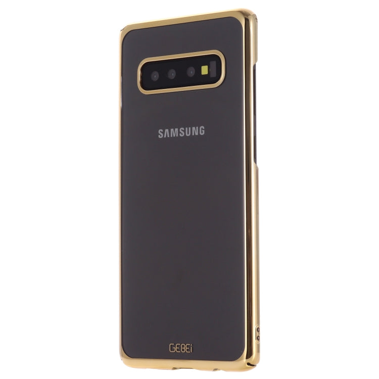 For Galaxy S10+ GEBEI Shockproof  Plating PC Protective Case(Gold) - Galaxy Phone Cases by GEBEI | Online Shopping UK | buy2fix