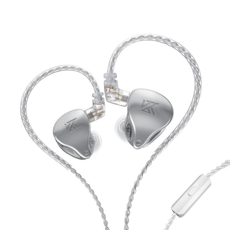 KZ AST 24-unit Balance Armature Monitor HiFi In-Ear Wired Earphone With Mic(Silver) - In Ear Wired Earphone by KZ | Online Shopping UK | buy2fix