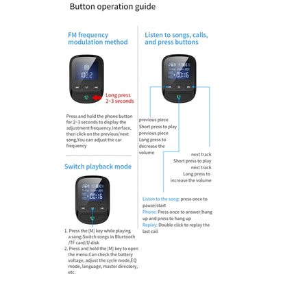 BT06 1.4 inch Car MP3 Player FM Transmitter QC3.0 Quick Charge Support Bluetooth Handsfree / TF Card - In Car by buy2fix | Online Shopping UK | buy2fix