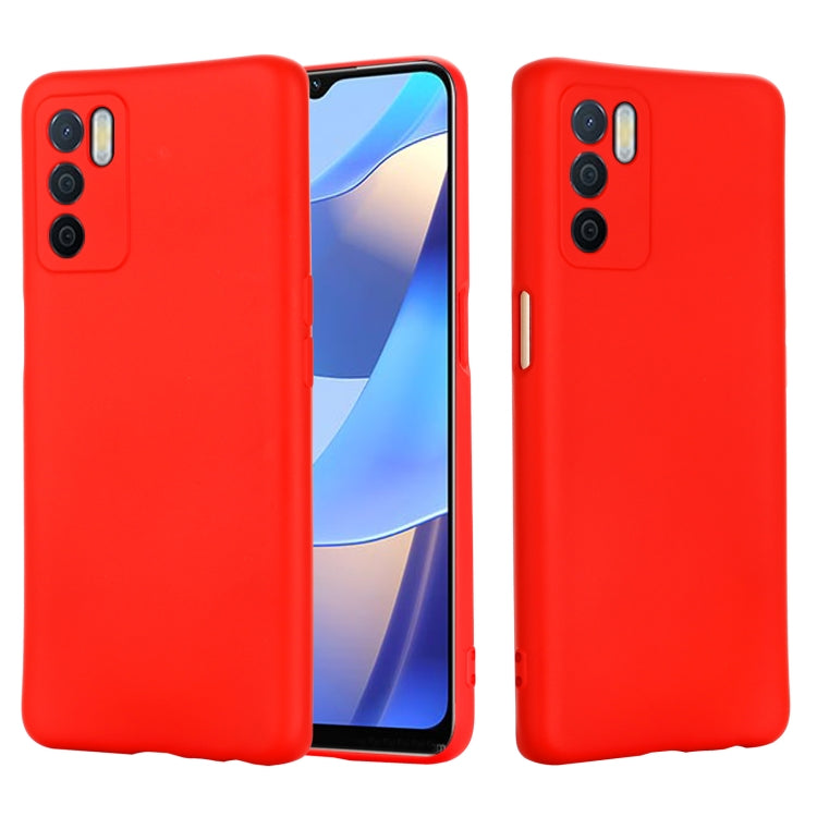 For OPPO A16 / A16S Foreign Version Solid Color Liquid Silicone Shockproof Full Coverage Protective Case(Red) - OPPO Cases by buy2fix | Online Shopping UK | buy2fix